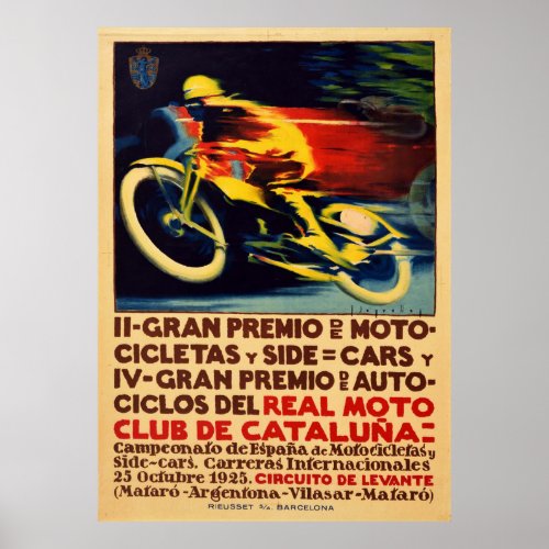 Gran Premio De Moto GP Motorcycle Racing Catalunya Poster