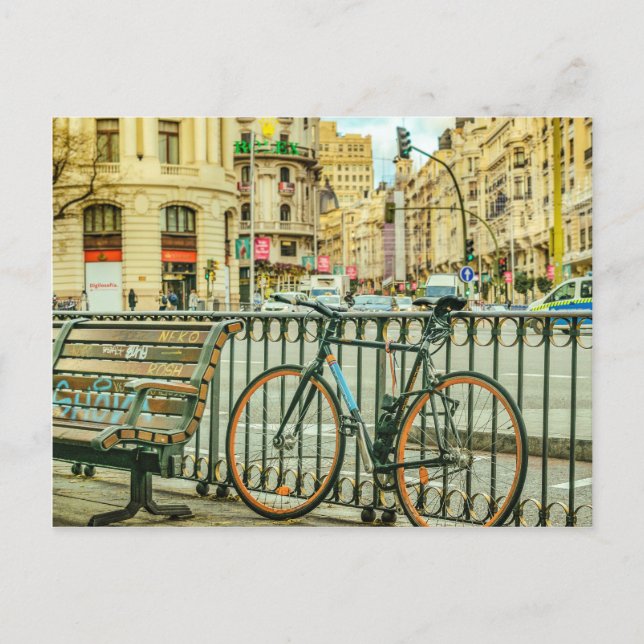 Gran Via Street, Madrid, Spain Postcard (Front)