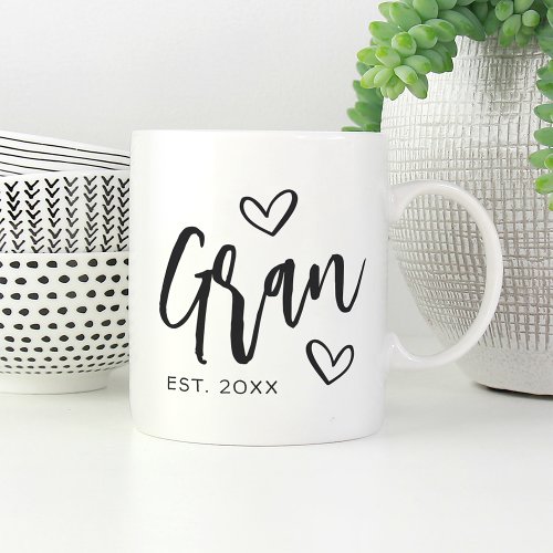 Gran Year Established Grandma Coffee Mug