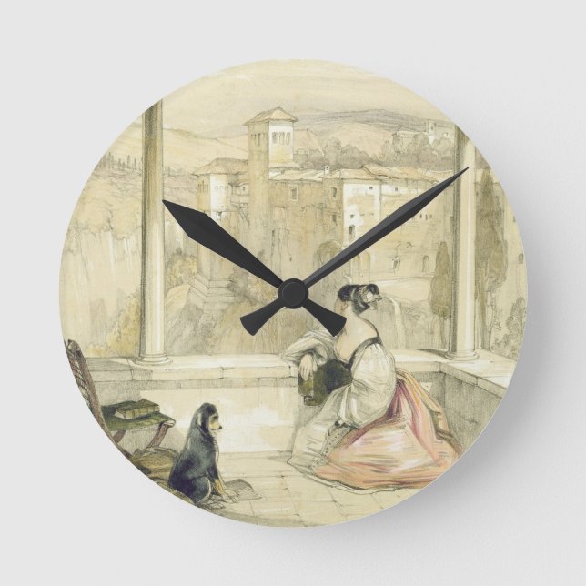 Granada (Alhambra), plate 9 from 'Sketches of Spai Round Clock (Front)