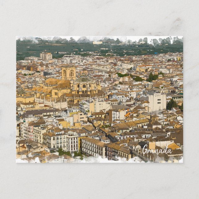 Granada Art -The Real Spain Postcard (Front)