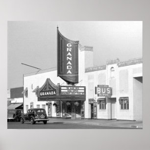 Granada Movie Theater, 1938. Vintage Photo Poster