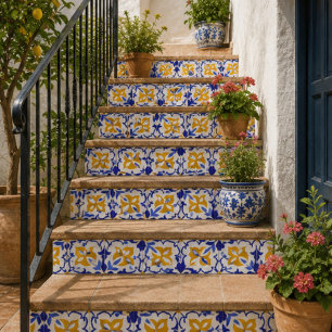 Granada Radiance Sunlit Blue and Gold Mediterranea Ceramic Tile