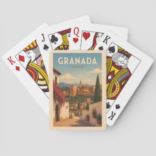 Granada Spain Alhambra Illustration Travel Art Poker Cards