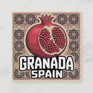 Granada Spain Pomegranate Sticker Enclosure Card