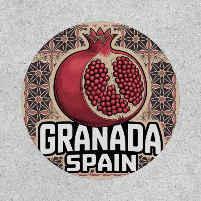 Granada Spain Pomegranate Sticker Patch (Front)