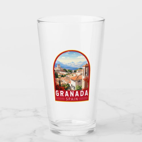 Granada Spain Travel Art Vintage Glass