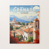 Granada Spain Travel Art Vintage