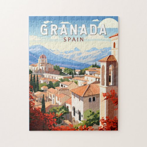 Granada Spain Travel Art Vintage Jigsaw Puzzle