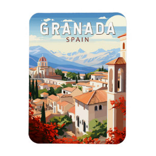 Granada Spain Travel Art Vintage Magnet