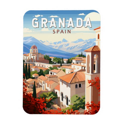 Granada Spain Travel Art Vintage Magnet