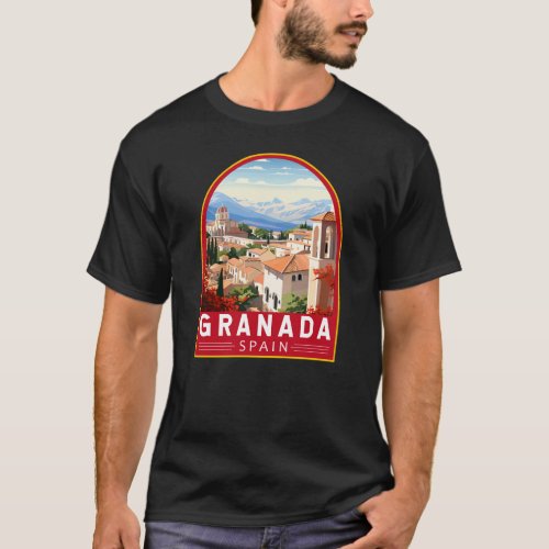 Granada Spain Travel Art Vintage T_Shirt
