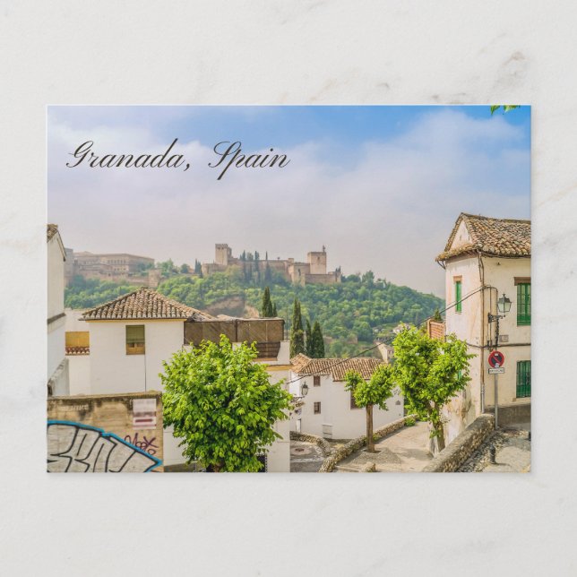 Granada, Spain View of Historical Alhambra  Postcard (Front)