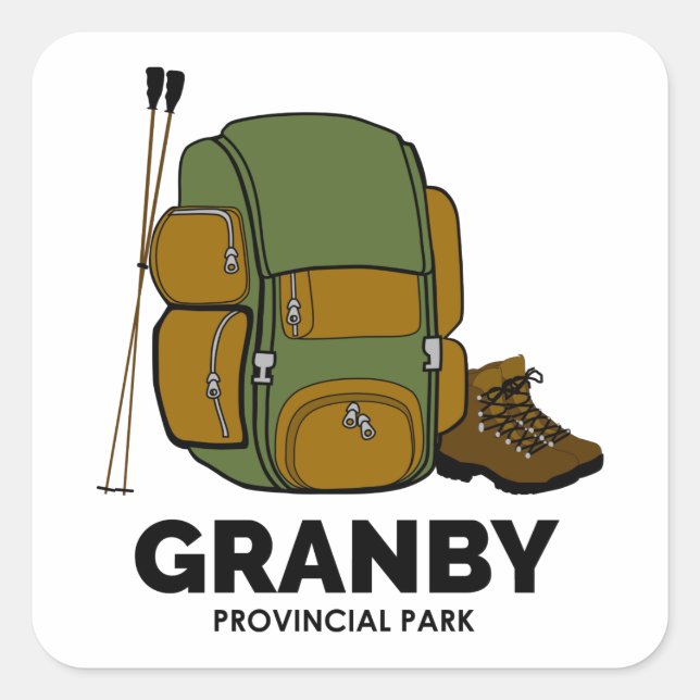 Granby Provincial Park Backpack Square Sticker (Front)