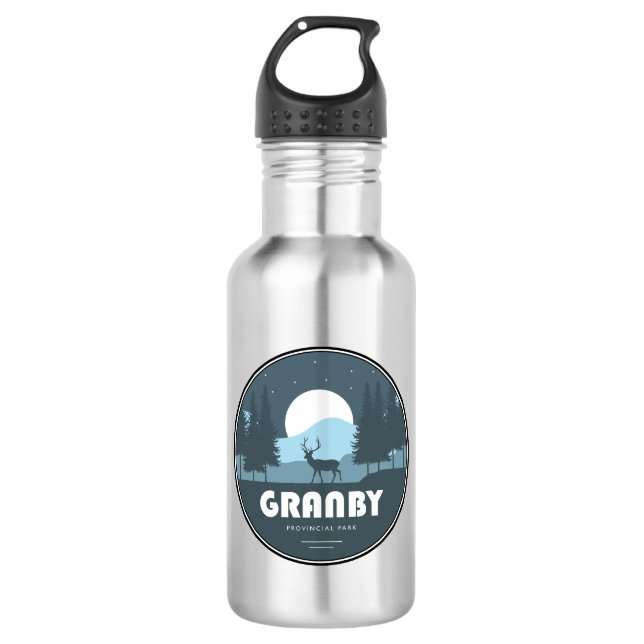 Granby Provincial Park Deer Stainless Steel Water Bottle (Front)
