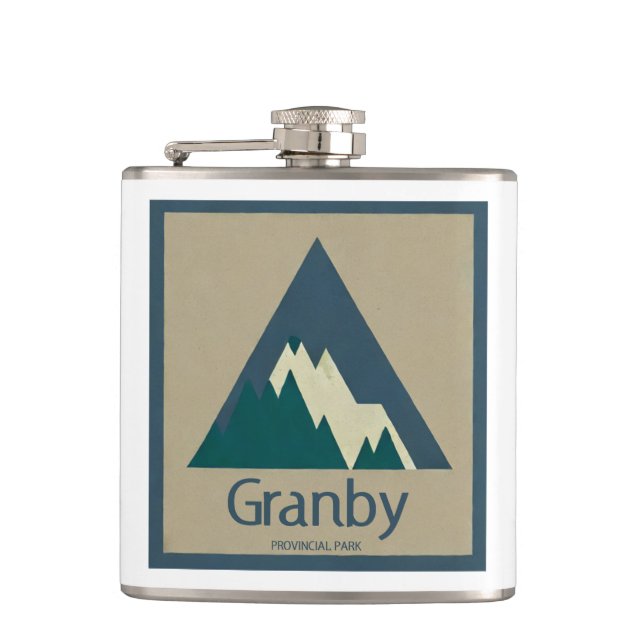 Granby Provincial Park Rustic Flask (Front)