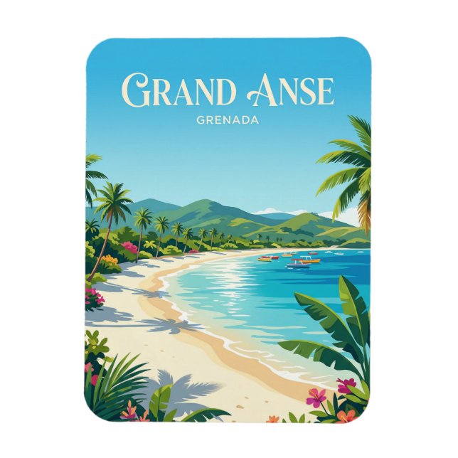Grand Anse Beach Grenada Magnet (Vertical)