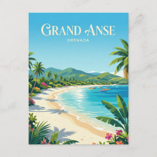 Grand Anse Beach Grenada Postcard