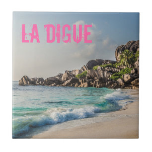 Grand Anse Seychelles La Digue Beach gift Ceramic Tile