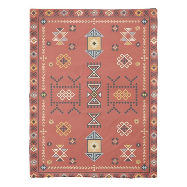 Grand Atlas Star — Ornate Andalusian Berber Mosaic Duvet Cover (Back)