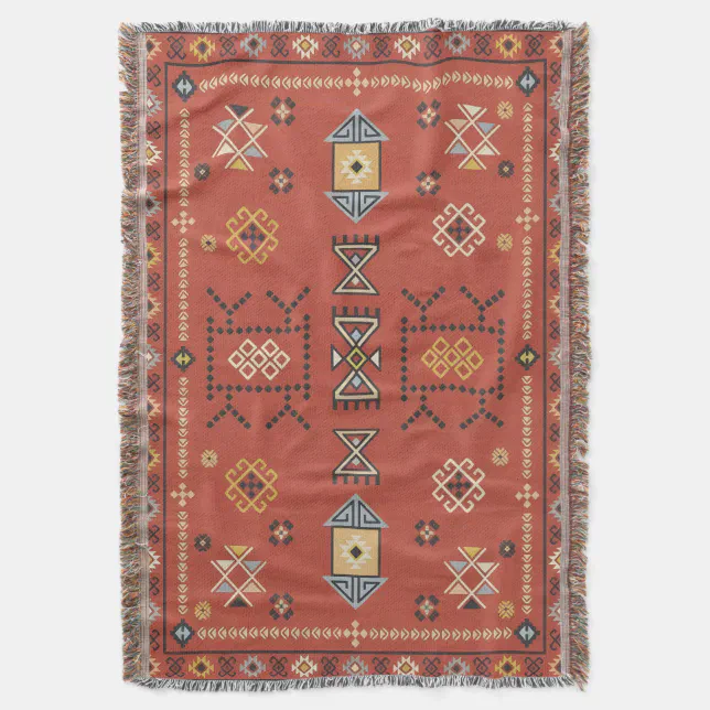Grand Atlas Star Ornate Andalusian Berber Mosaic Throw Blanket