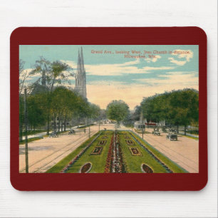 Grand Ave., Milwaukee, Wisconsin  Vintage Mouse Pad