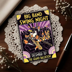 Grand Ballroom Big Band Swing Night Vintage Postcard