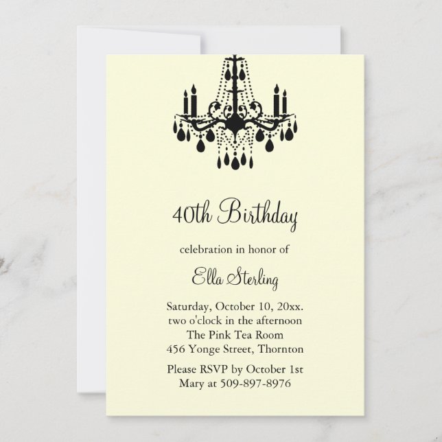 Grand Ballroom Birthday Invitation (ivory) (Front)