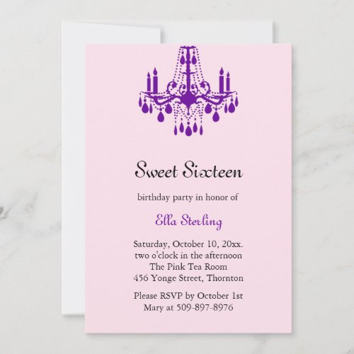 Grand Ballroom Birthday Invitation (purple)
