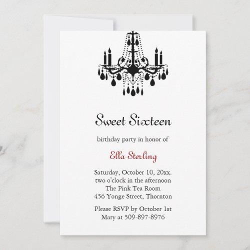 Grand Ballroom Birthday Invitation (white)