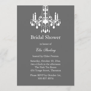 Grand Ballroom Bridal Shower Invitation (gray)