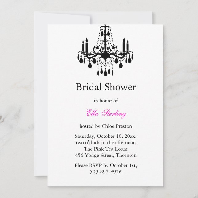 Grand Ballroom Bridal Shower Invitation (white) (Front)