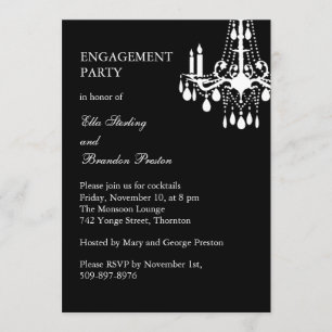 Grand Ballroom Engagement Party Invitation (black)