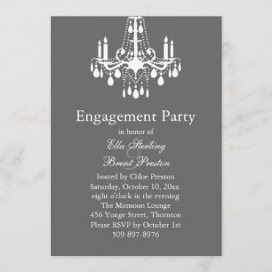Grand Ballroom Engagement Party Invitation (gray)