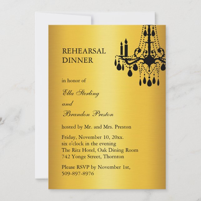 Grand Ballroom Rehearsal Dinner Invitation (Front)
