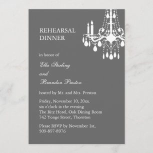 Grand Ballroom Rehearsal Dinner Invitation (gray)