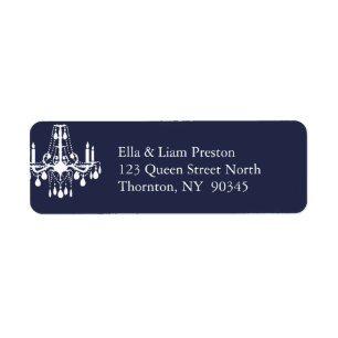 Grand Ballroom Return Address Label in blue