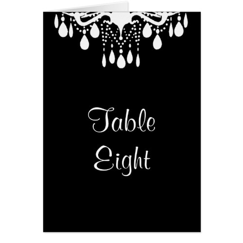 Grand Ballroom Table Number Card black