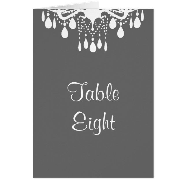 Grand Ballroom Table Number Card (gray) (Front)
