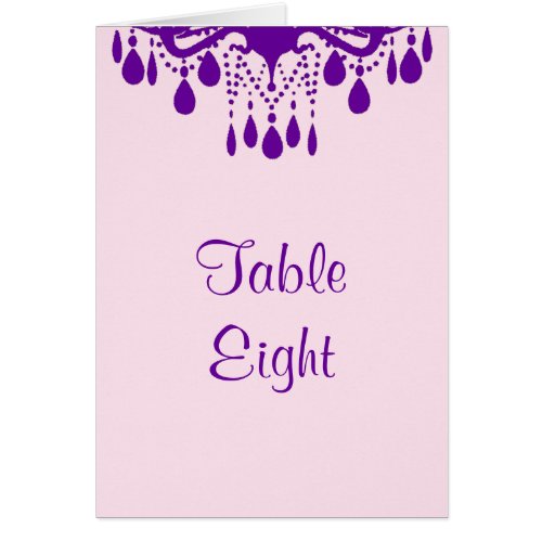 Grand Ballroom Table Number Card purple