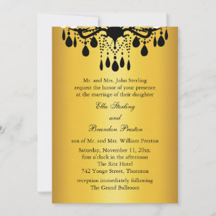 Grand Ballroom Wedding Invitation 1 (gold & black)