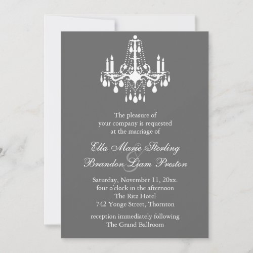 Grand Ballroom Wedding Invitation 2 gray