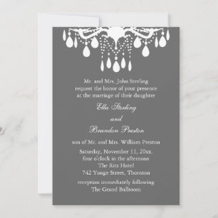 Grand Ballroom Wedding Invitation (gray)