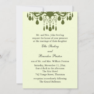 Grand Ballroom Wedding Invitation (green)