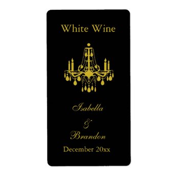 Grand Ballroom Wedding Wine Label (gold) by prettyfancyinvites at Zazzle