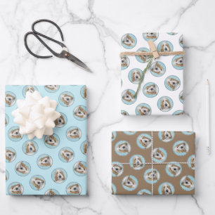 Grand Basset Griffon Vendeen GBGV Original Dog Art Wrapping Paper Sheets