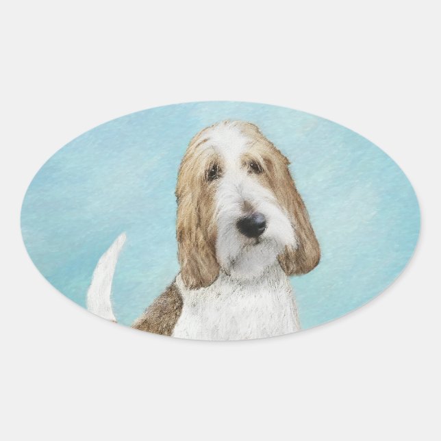 Grand Basset Griffon Vendeen - Original Dog Art Oval Sticker (Front)