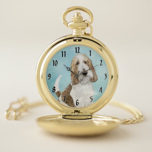 Grand Basset Griffon Vendeen - Original Dog Art Pocket Watch (Inside)