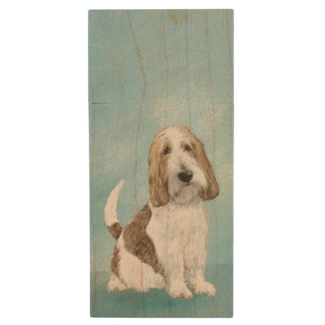 Grand Basset Griffon Vendeen - Original Dog Art Wood Flash Drive (Front Vertical)