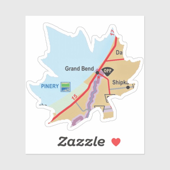 Grand Bend Ontario Map Sticker (Sheet)
